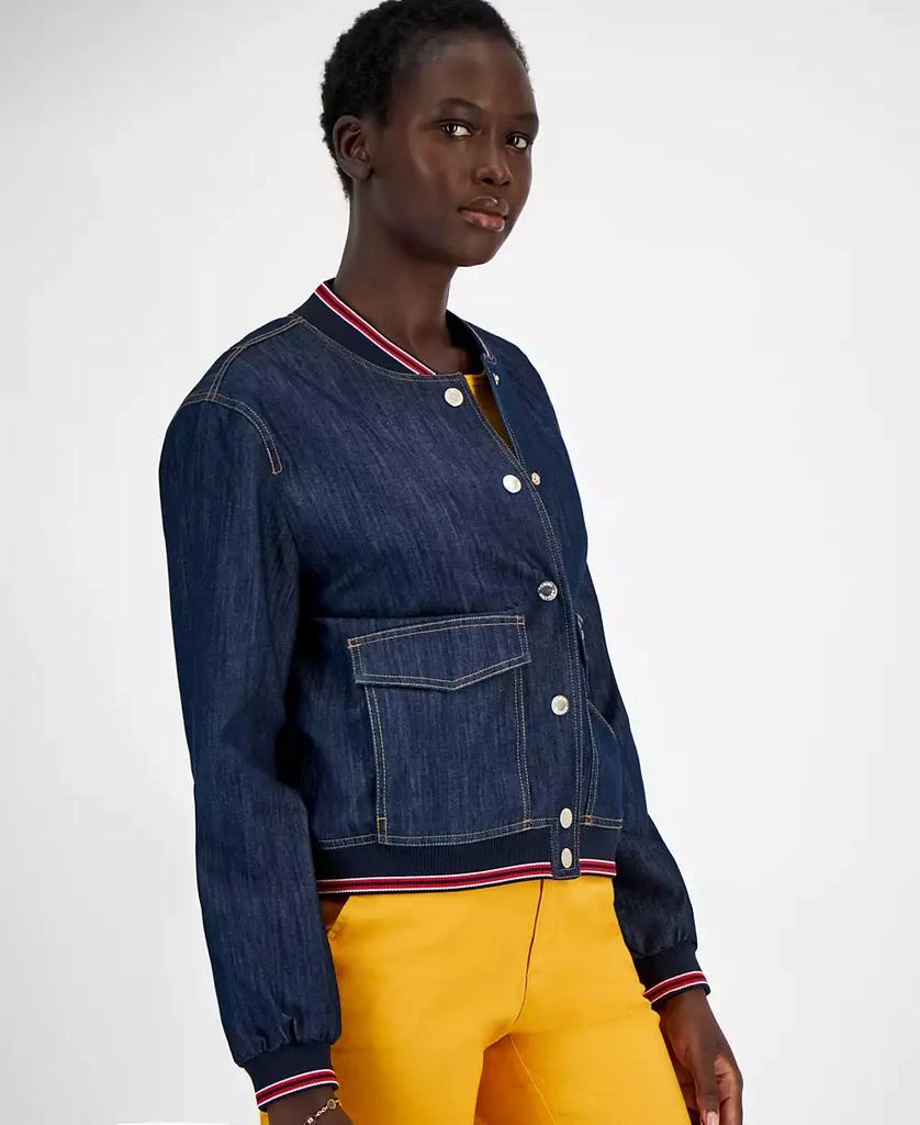 Tommy Hilfiger Women's Snap-Front Denim Bomber Jacket 3