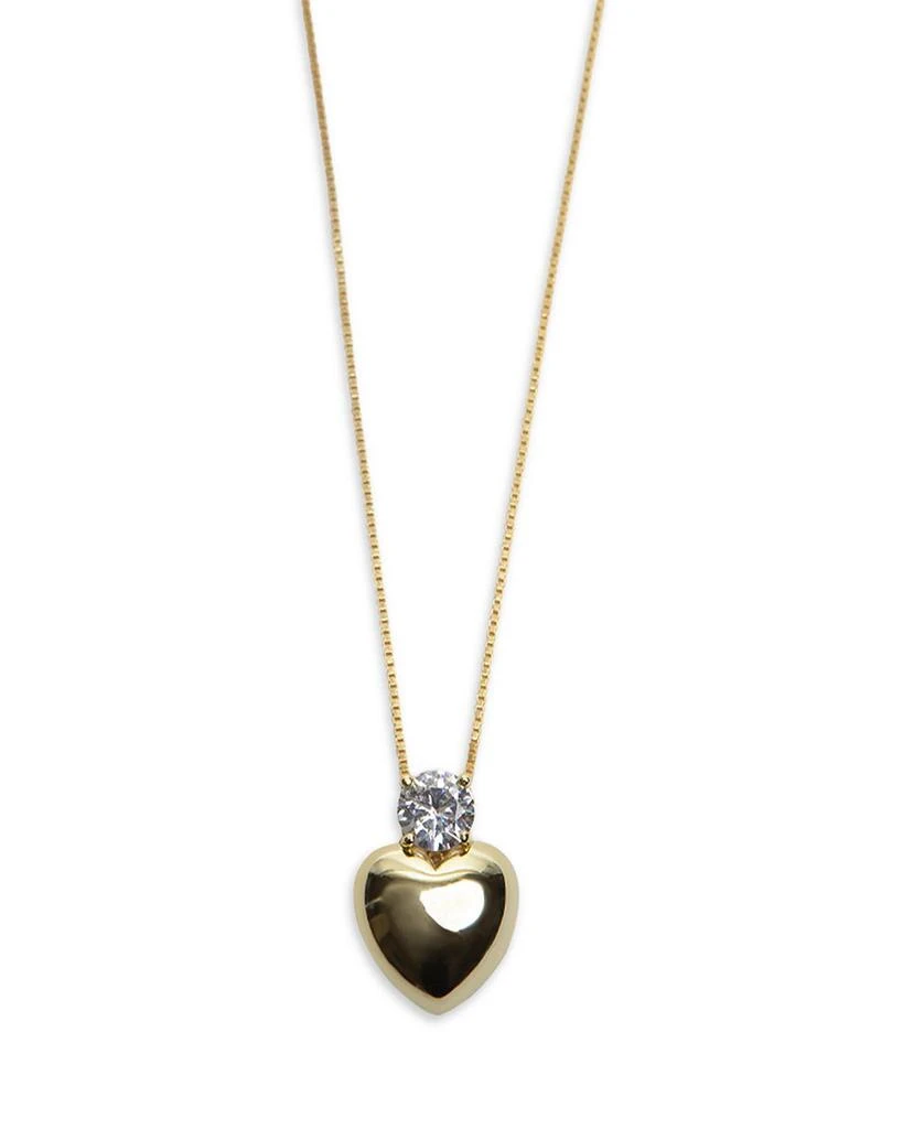Argento Vivo Scarlet Cubic Zirconia & Heart Pendant Necklace in 18K Gold Plated Sterling Silver, 16"-18" 1