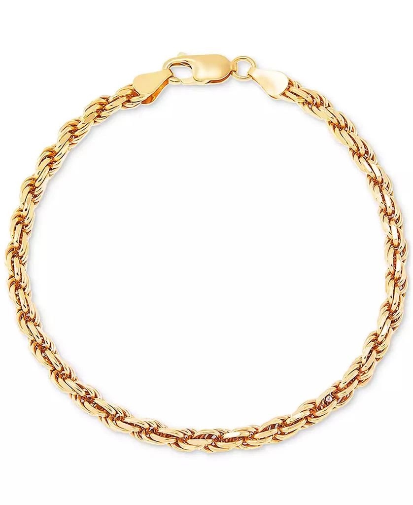 Macy
s Men
s Rope Link Bracelet (4mm) in 18k Gold-Plated Sterling Silver