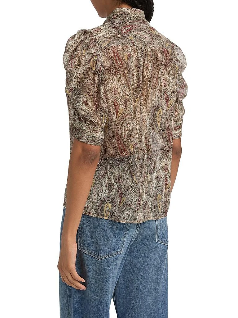 FRAME The Gillian Paisley Silk Top 5