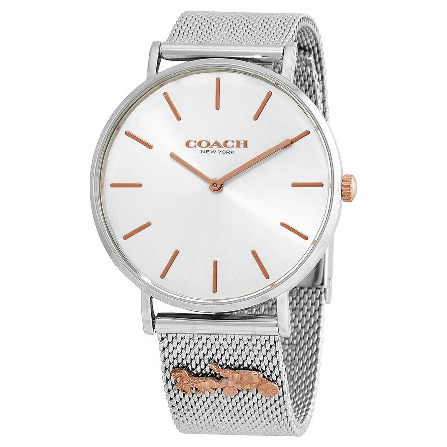 Coach Perry Watch With 36mm White Face & Silver MeshBracelet Coach Perry Mesh Silver White Dial Women main image 2