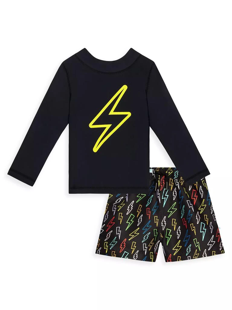 Posh Peanut Baby Boy's Zack Rashguard T-Shirt & Swim Trunks Set 1