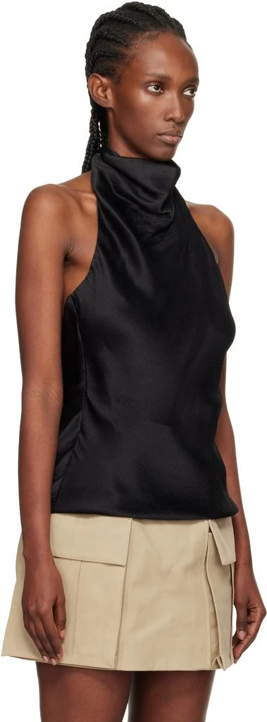 Balmain Black Backless Silk Blouse 2