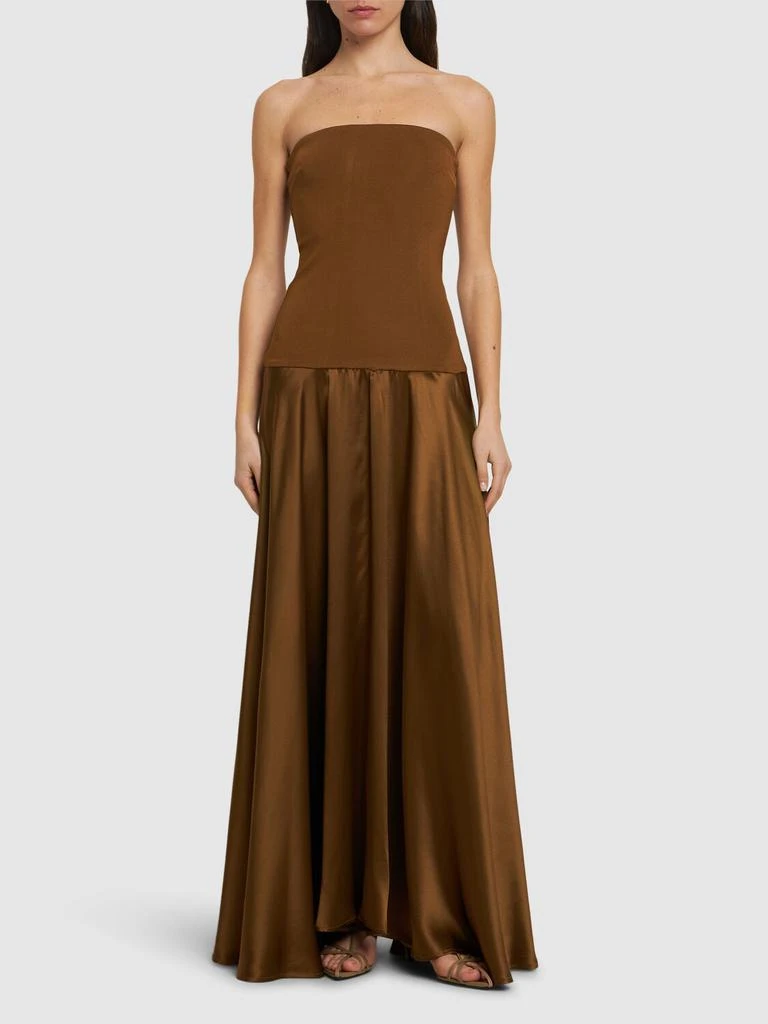 Esse Studios Illi Satin & Jersey Strapless Dress 1