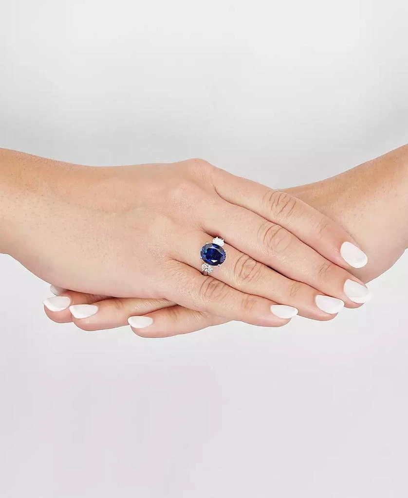 Grown With Love Lab Grown Sapphire (5-5/8 ct. t.w.) & Lab Grown Diamond (3/8 ct. t.w.) Ring in 14k White Gold (Also available in Emerald & Ruby) 2