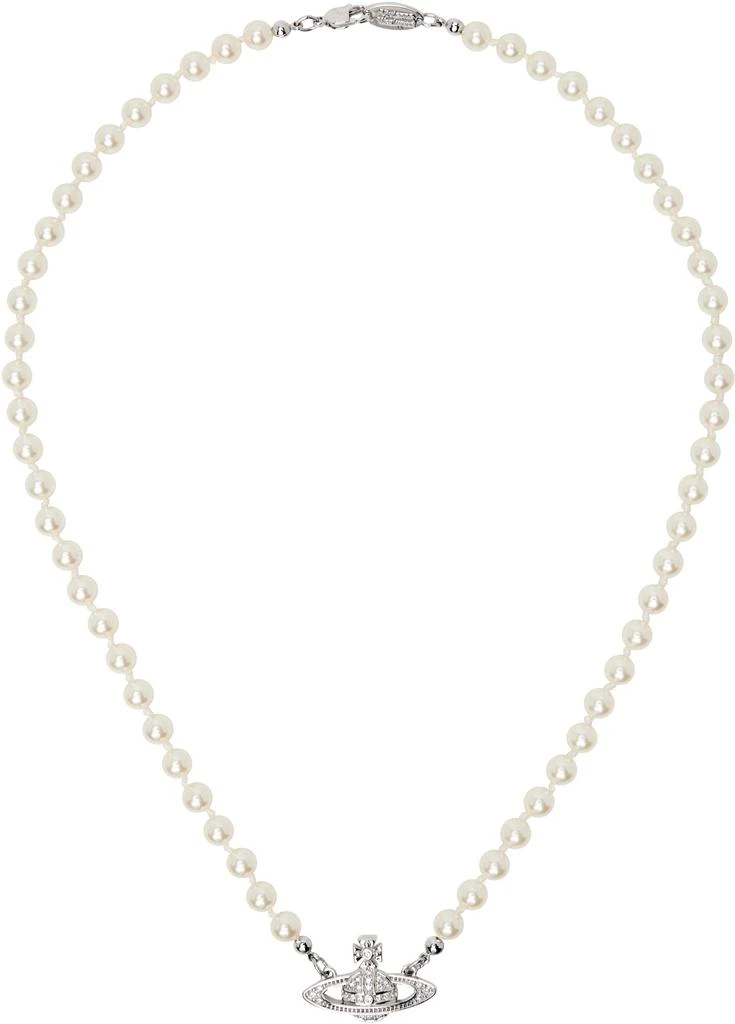 Vivienne Westwood Off-White Mini Bas Relief Pearl Necklace 1