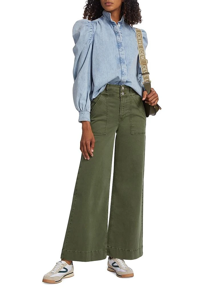 FRAME High-Rise Double Waistband Cargo Palazzo Pants 2