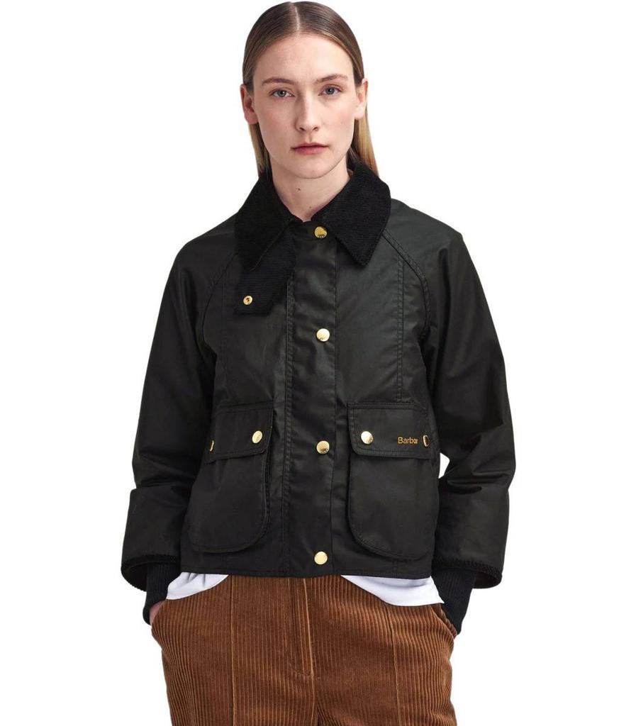 Barbour Barbour Beadnell Wax Black Cropped Jacket - Jackets