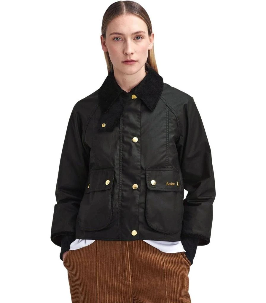 Barbour Barbour Beadnell Wax Black Cropped Jacket 2