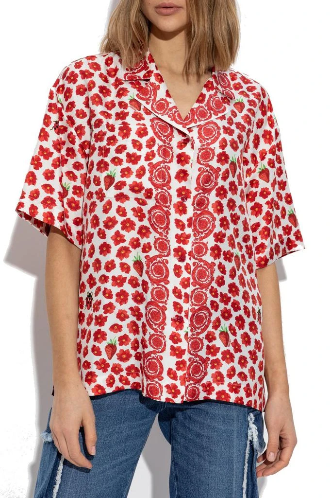 Versace Versace Floral-Printed Short-Sleeved Shirt 2