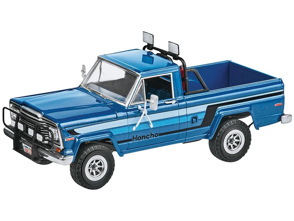 Revell Level 4 Model Kit 1980 Jeep Honcho Pickup Truck "Ice Patrol" with Snowmobile 1/24 Scale Model by 1
