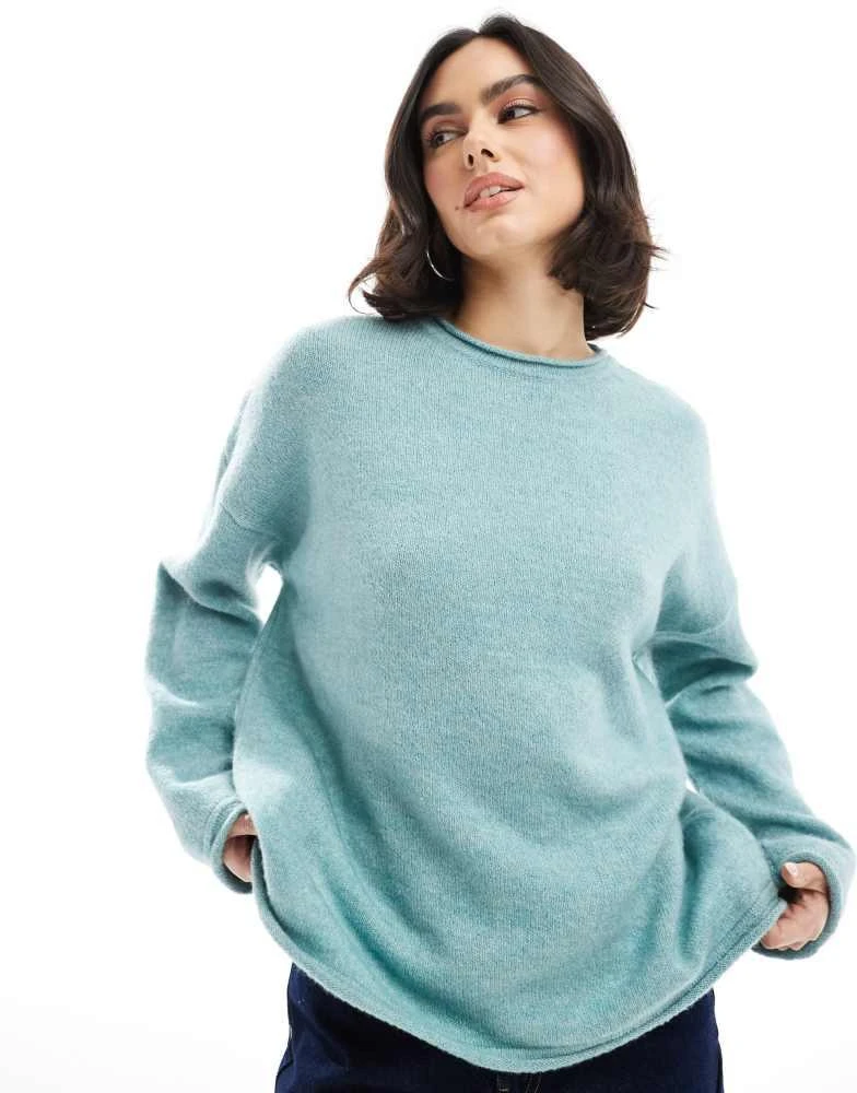 ASOS ASOS DESIGN oversized knitted jumper in light blue 1