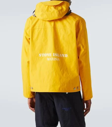 Stone Island Logo laminated cotton poplin raincoat 4