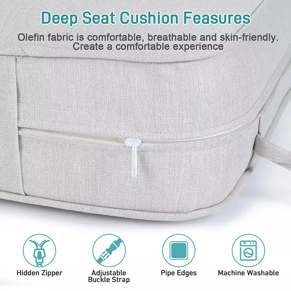 Aoodor 24” x 24” Patio Furniture Outdoor Deep Seat (2 Back 2 Seater 2 Pillow ) 5