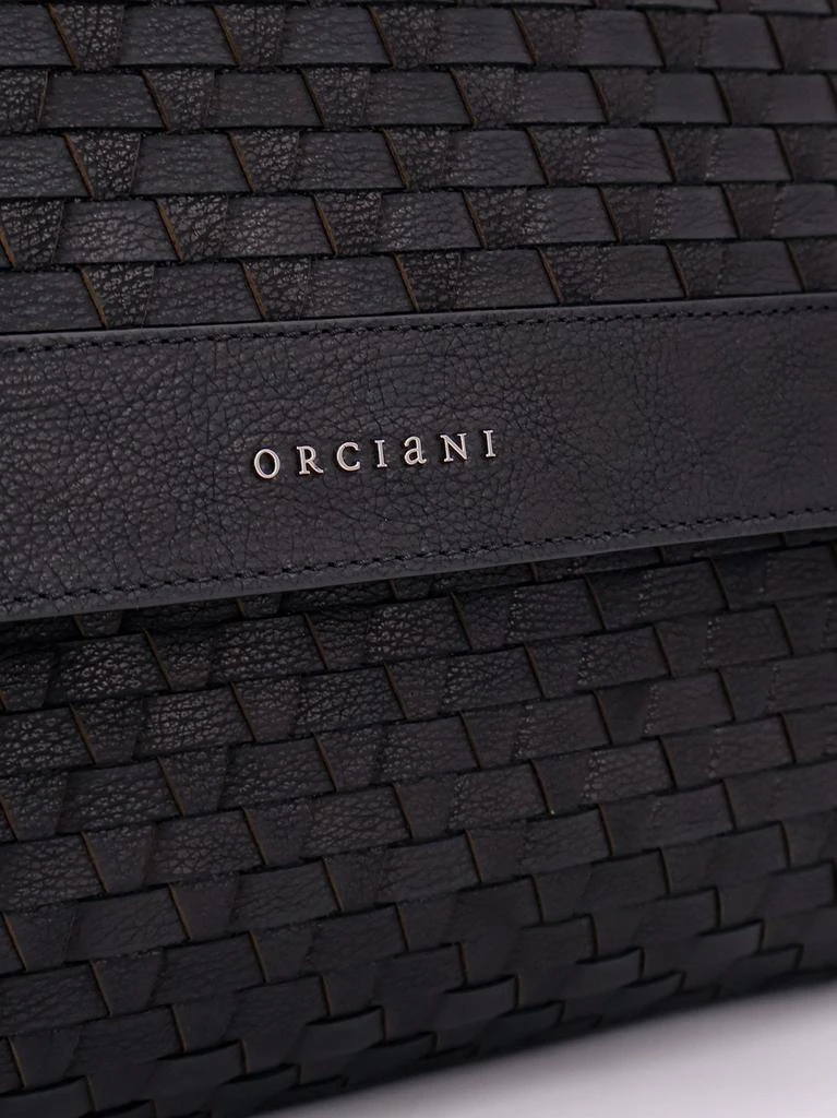 ORCIANI Leather shoulder bag with interwined motif 5