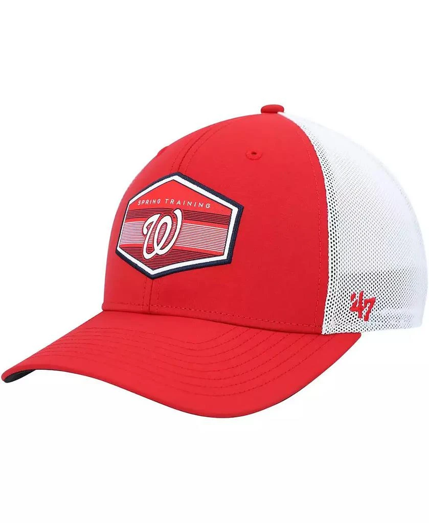47 Brand Men's Red, White Washington Nationals Spring Training Burgess Trucker Snapback Hat 1
