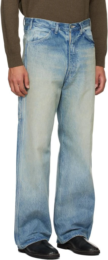 AURALEE Blue Selvedge Faded Heavy Painter Jeans 4