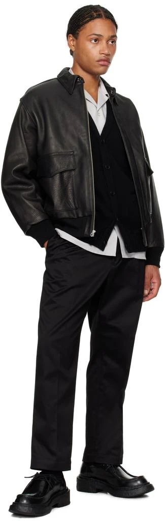 Wacko Maria Black Double Pleated Chino Trousers 4