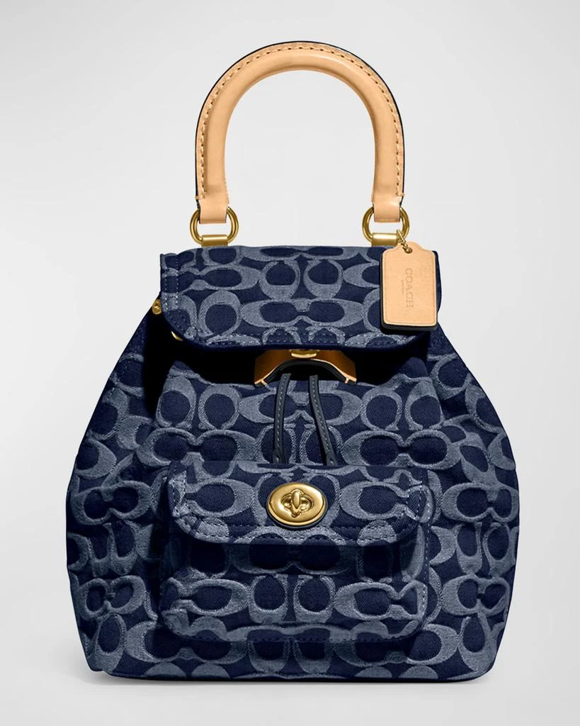 Coach Riya 21 Monogram Washed Denim Backpack