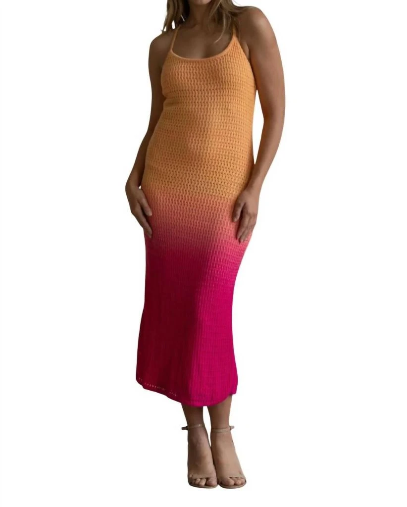 Lulus Lulus - Lorient Orange & Pink Knit Maxi Dress 1