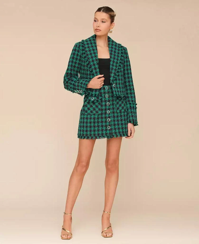 Avec Les Filles Women's Fringe Shawl-Collar Crop Jacket 6