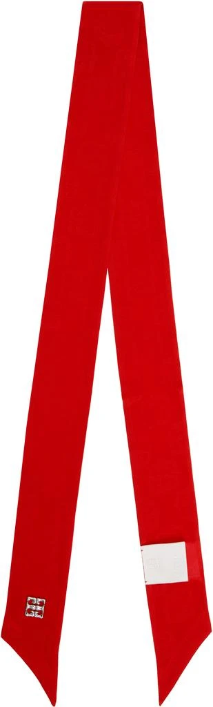 Givenchy Red 4G Liquid Bandeau Silk Scarf 1