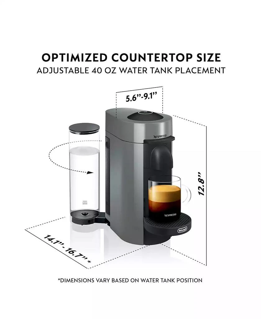 Nespresso Vertuo Plus Coffee and Espresso Machine by De'Longhi with Aeroccino, Grey 4