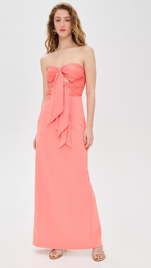 AMUR Diana Cutout Bow Combo Gown