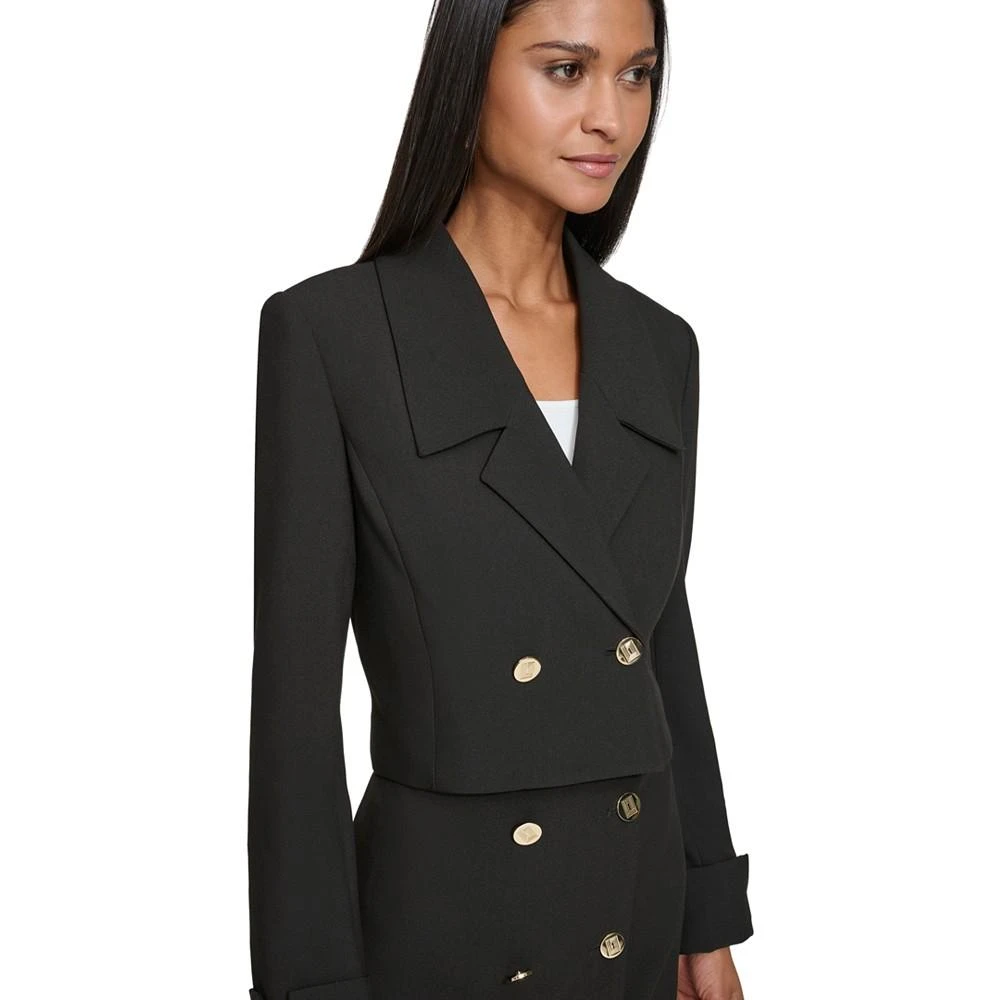 KARL LAGERFELD PARIS Women's Double-Breasted Cropped Blazer 4