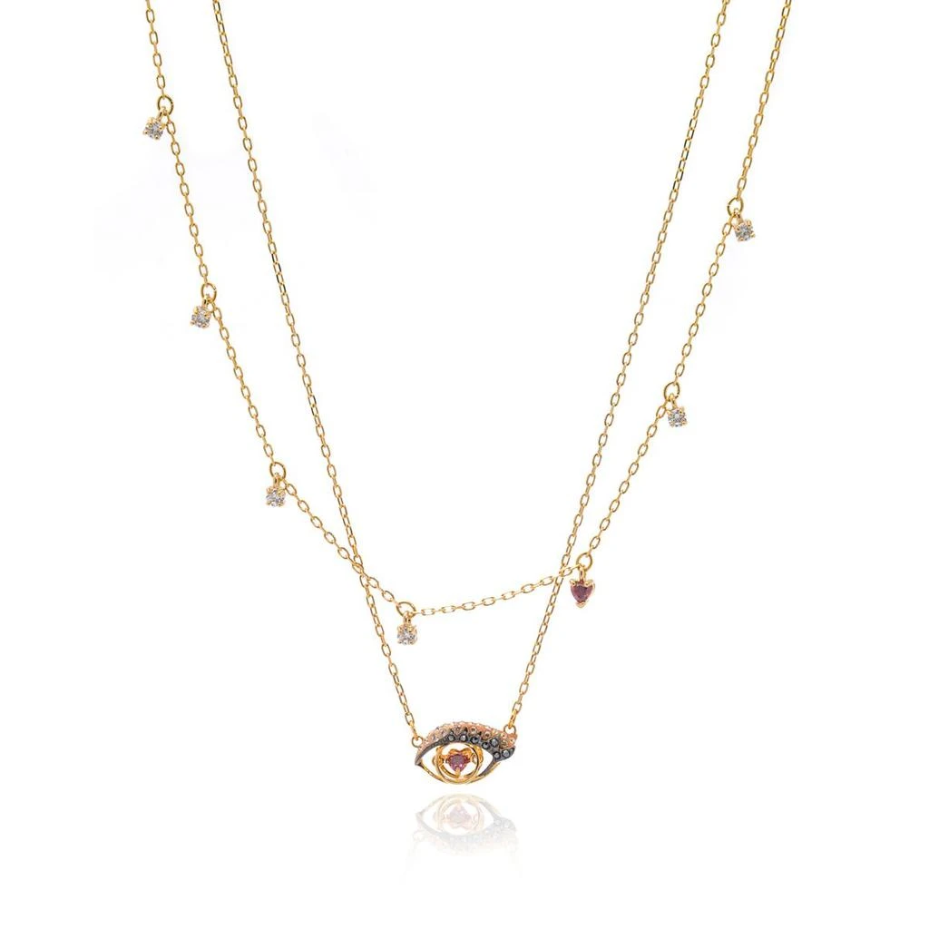 Swarovski Swarovski New Love Gold Tone Dark Multi Colored Crystal Necklace 5483979 1