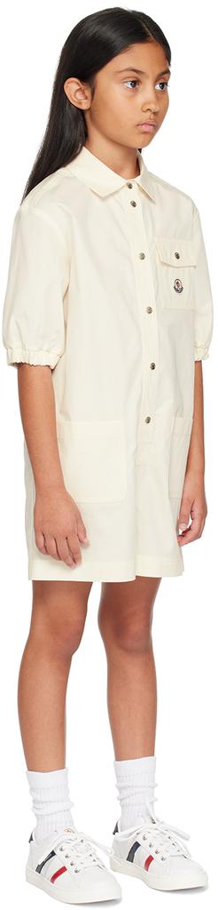 Moncler Kids Off-White Abito Romper - Kid's Clothing
