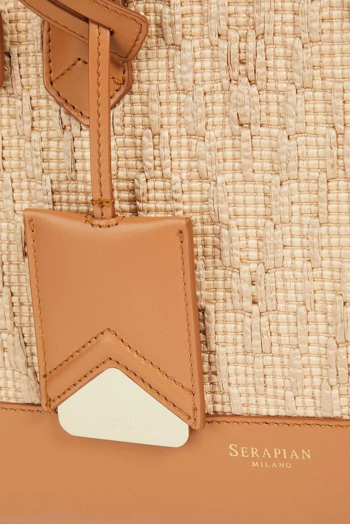 SERAPIAN Leather and raffia tote 4