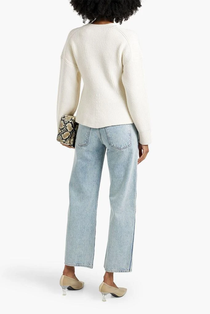 A.L.C. Eliza ribbed merino wool-blend peplum sweater 3