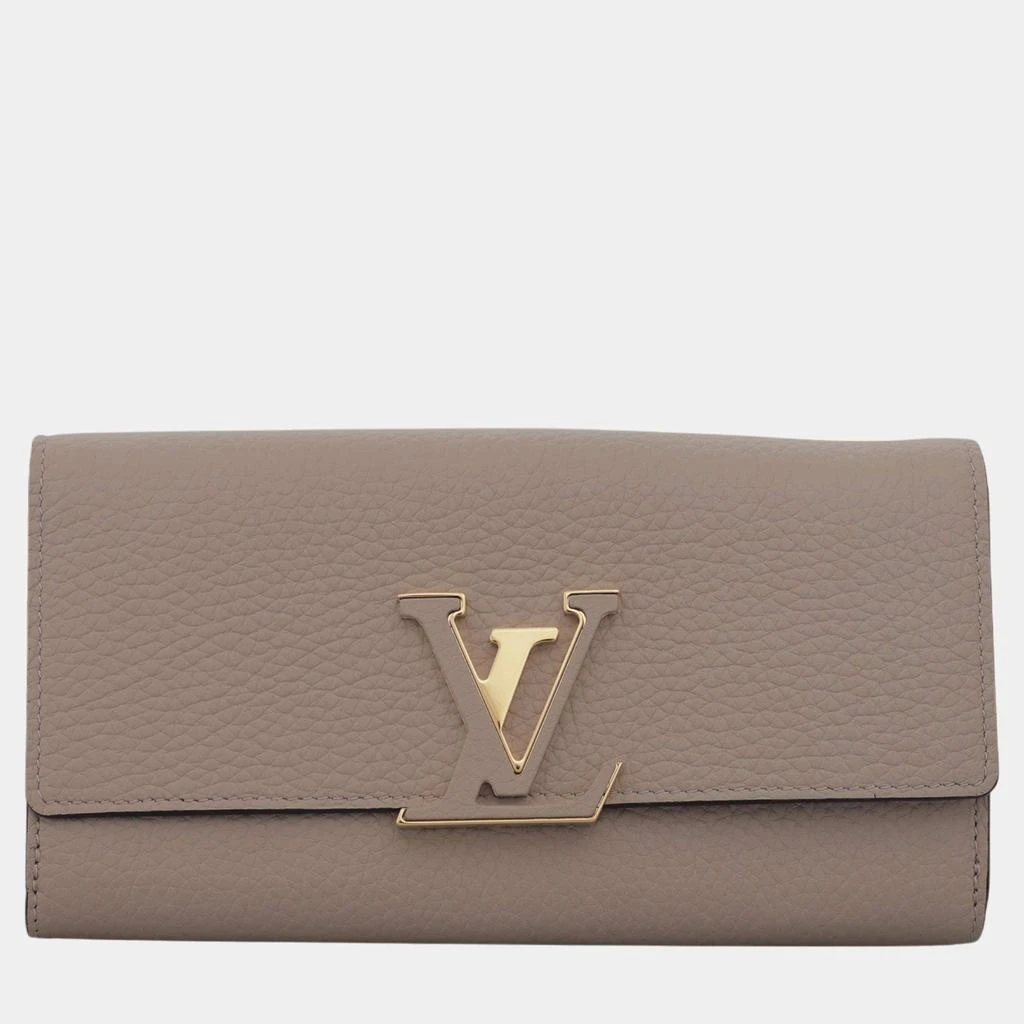 Louis Vuitton Louis Vuitton Taupe Leather Capucines Wallet  1