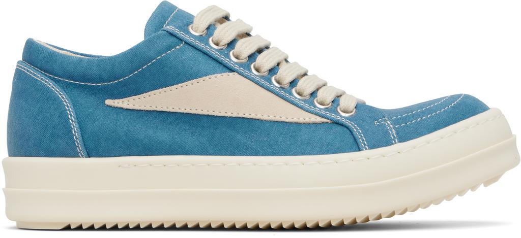 【RICK OWENS】ベージュ Hollywood Overdyed Denim スニーカー Rick Owens Beige Hollywood Overdyed Denim Sneakers - Casual