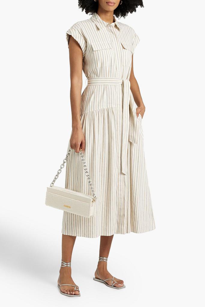 Derek Lam Laurel striped linen-blend midi shirt dress