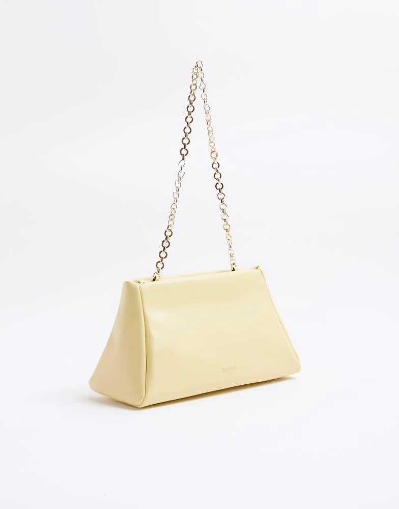 River Island River Island Faux leather frame top clutch bag in yellow light 3