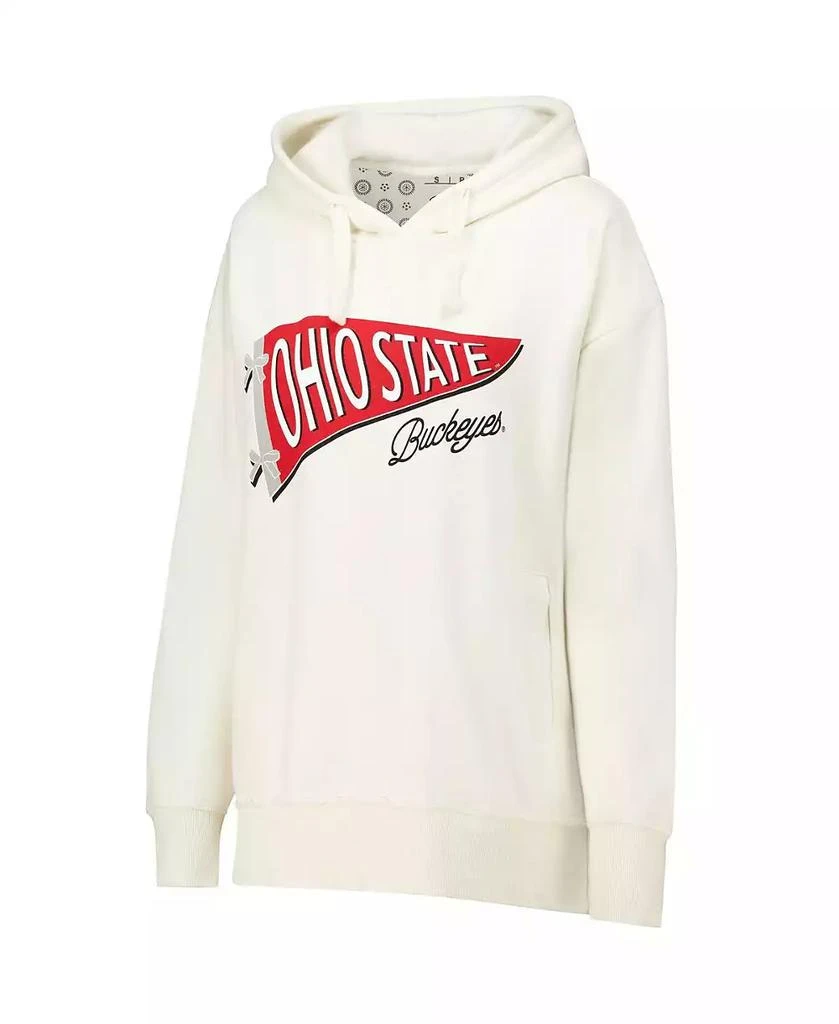 Pressbox Women's Cream Ohio State Buckeyes Marni Pullover Hoodie 3