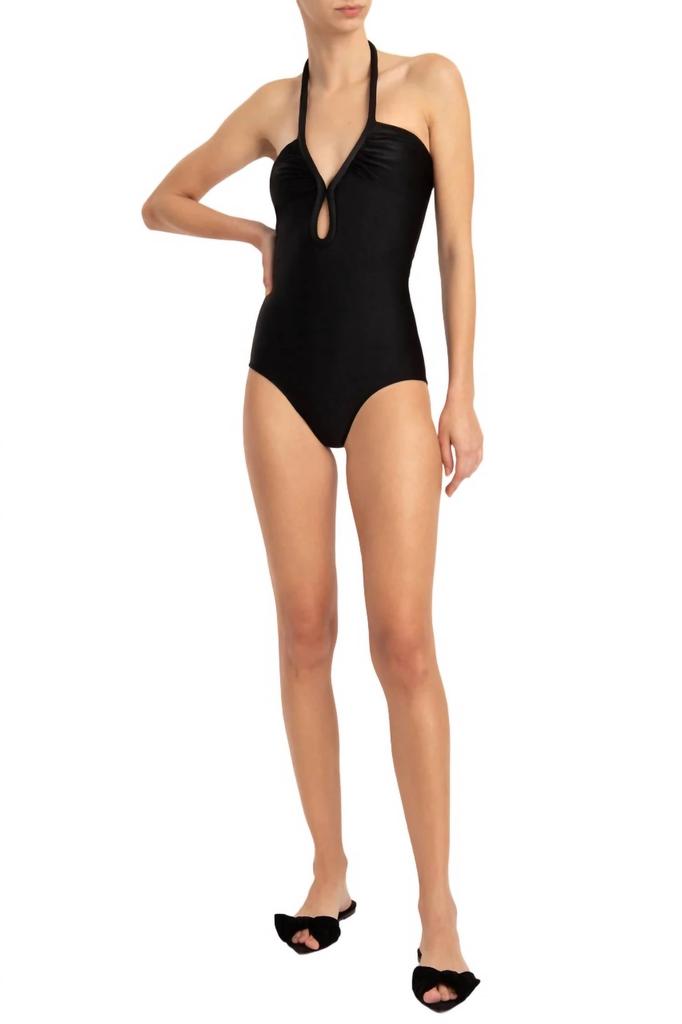 Adriana Degreas Timeless Halter Neck Swimsuit In Black