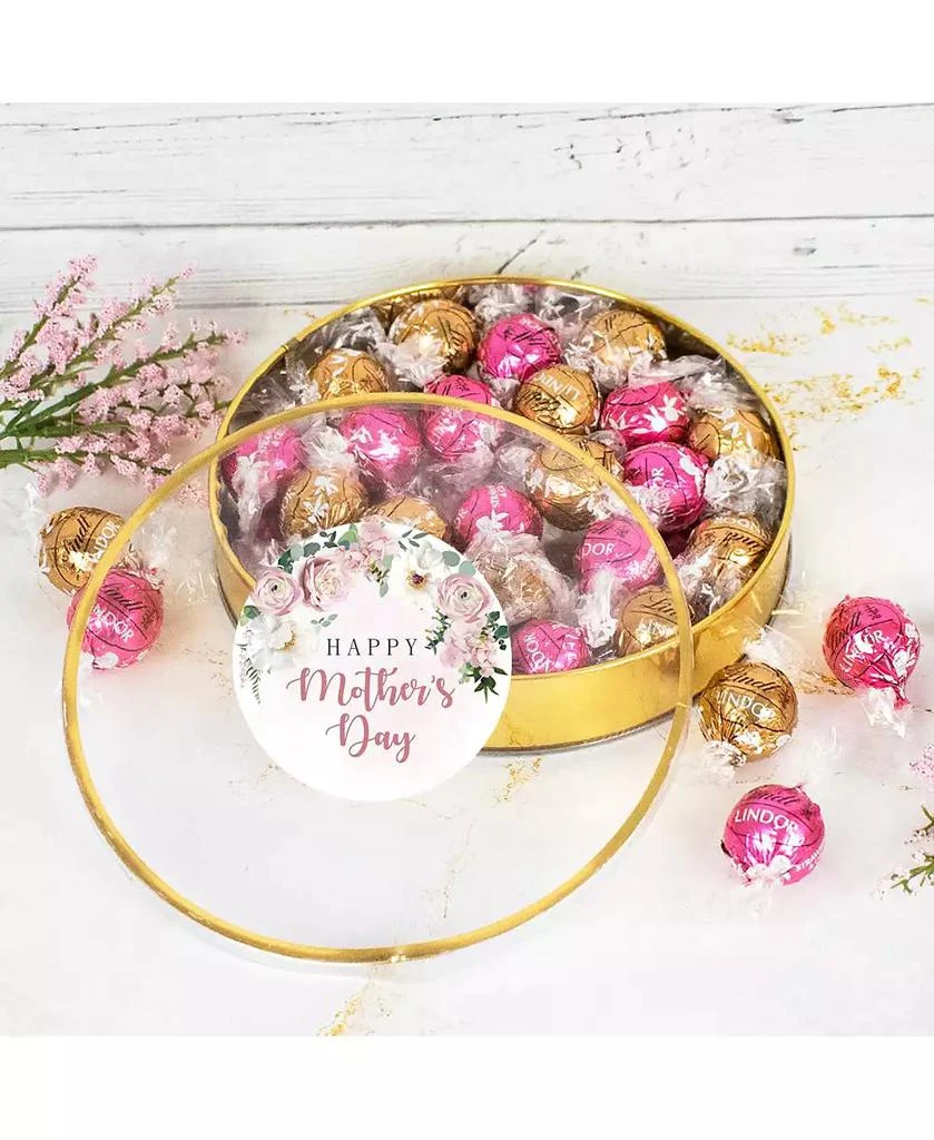 Just Candy Mother's Day Candy Gift Tin with Chocolate Lindor Truffles by Lindt Large Plastic Tin with Sticker, 24 Pieces 1