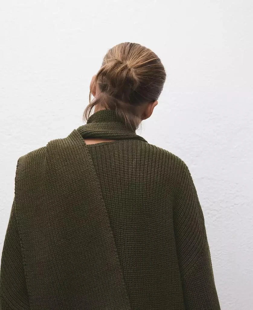 Mango Women's Knitted Scarf Sweater 6