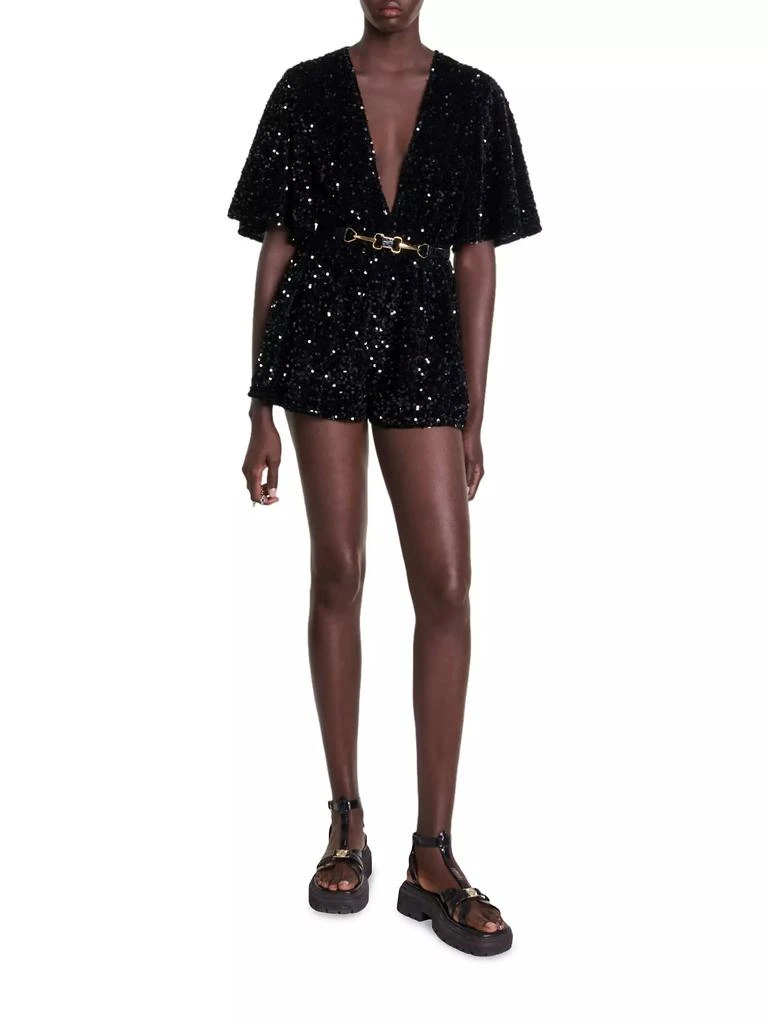 Maje Sequined Velvet Playsuit 7