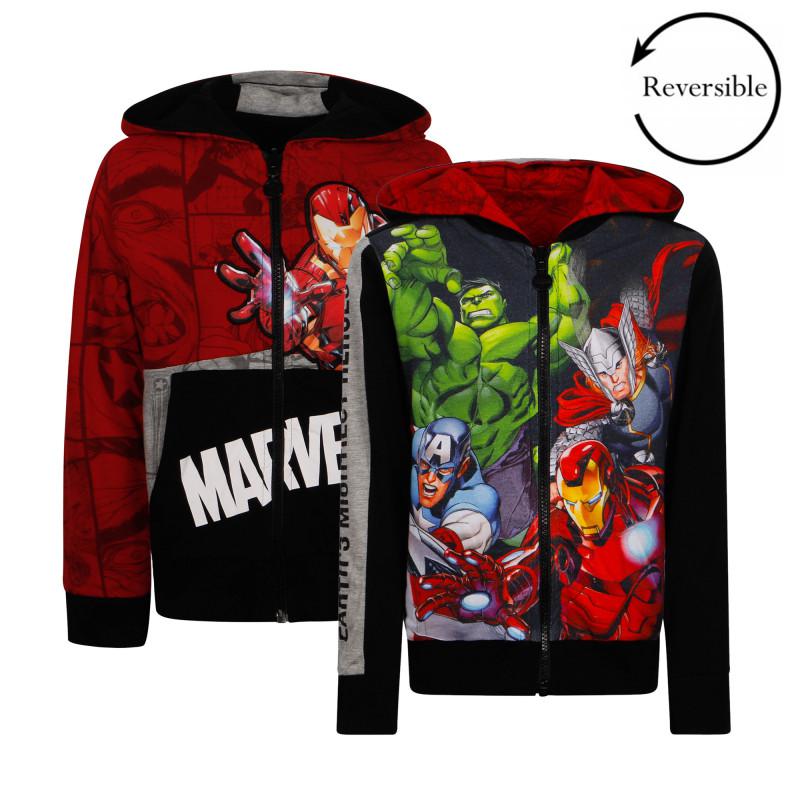 Desigual Reversible avengers print hoodie in red