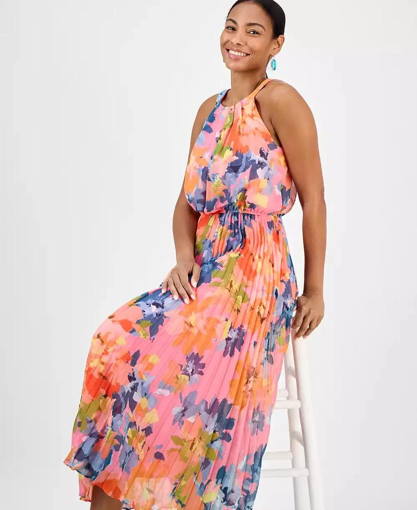 Robbie Bee Petite Printed Sleeveless Pleat-Skirt Maxi Dress 3