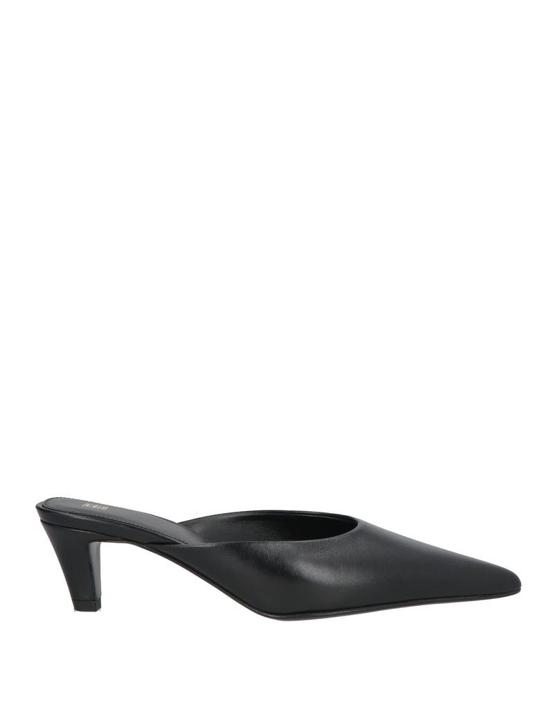 SS25【TOTEME】Black Patent Leather Wedge Mules Pointed toe Sharp patent leather wedge mules in black - Toteme | Mytheresa