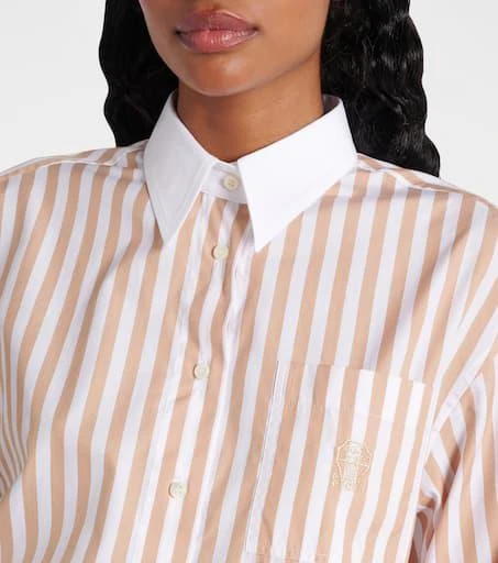 Brunello Cucinelli Striped cotton and silk shirt 4