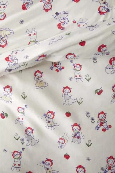 Urban Outfitters Strawberry Cat Core Duvet Cover Set 3