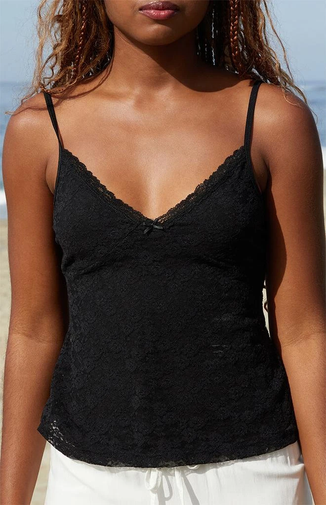 John Galt Black Amara Lace Tank Top 2