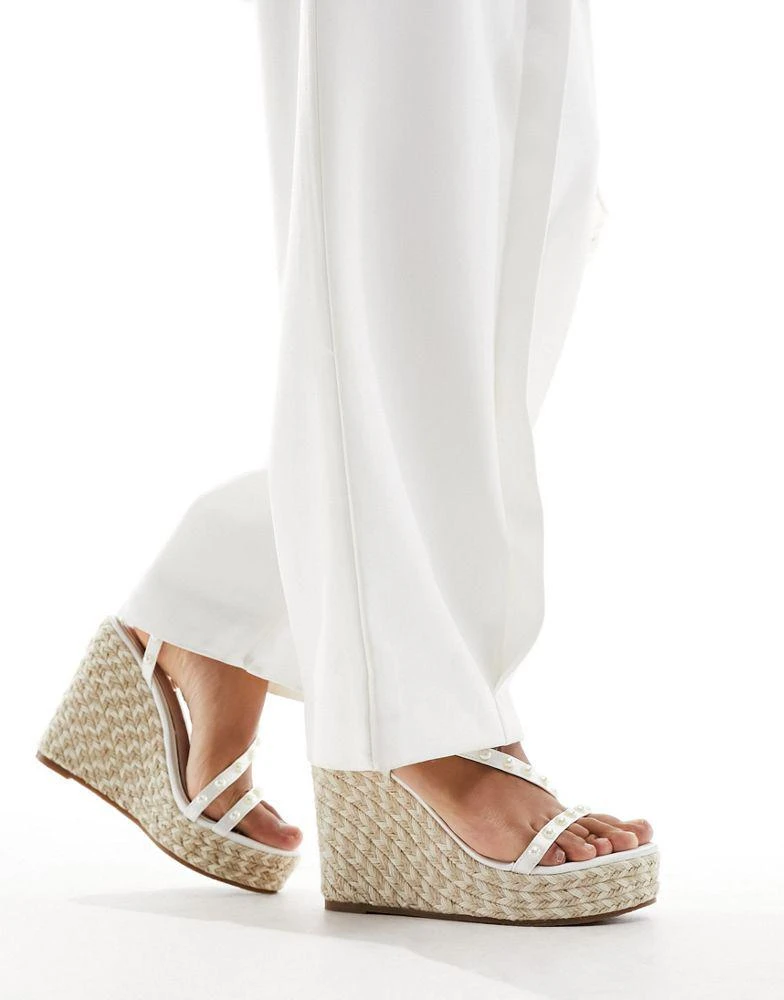 Be Mine Be Mine Bridal Bryony espadrille wedge heeled sandals in ivory satin 4