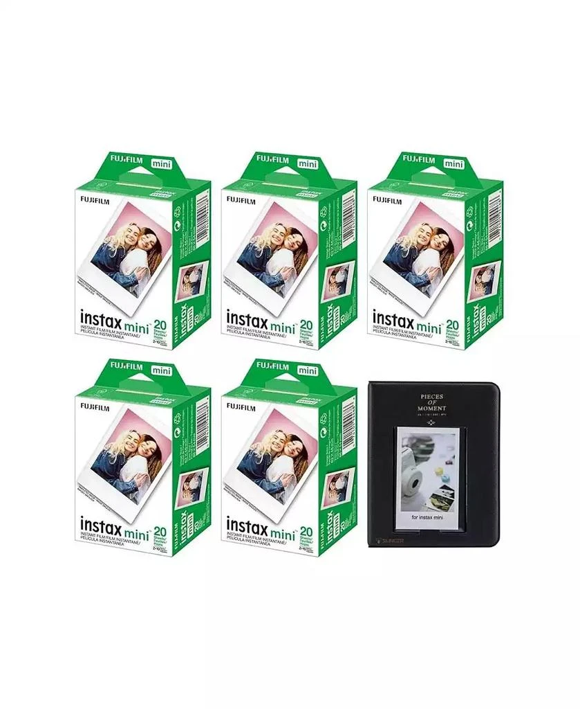 Fujifilm Instax Mini Instant Camera Film: 100 Shoots Total, (10 Sheets x 10) Bundle with Slinger 64 Pocket Mini Instax Photo Album